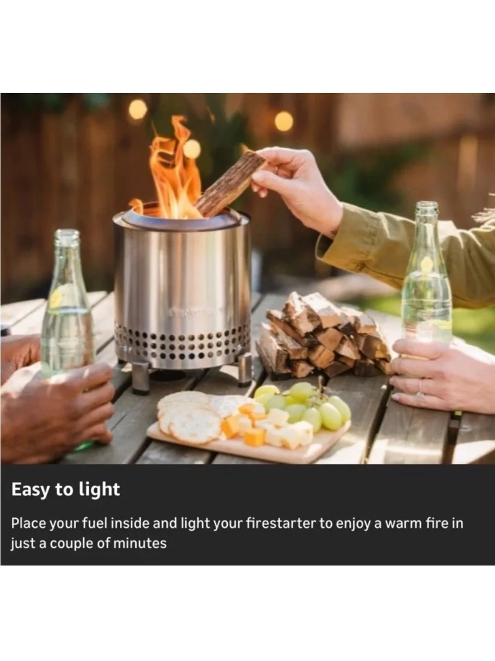 Solo Stove | Mesa XL Gunmetal Metallic Stainless Steel Table Top Fire Pit